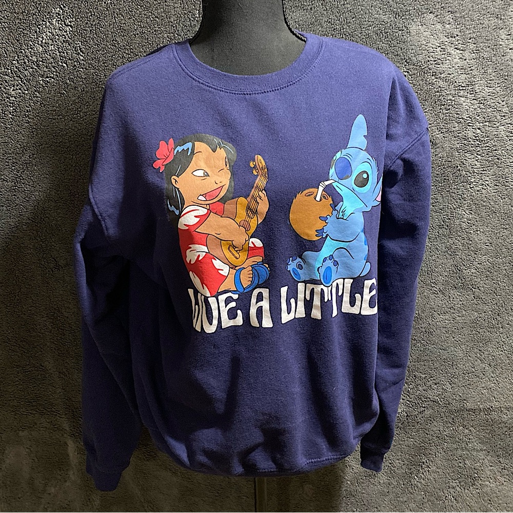 DISNEY LILO AND STITCH CREWNECK HOODIE